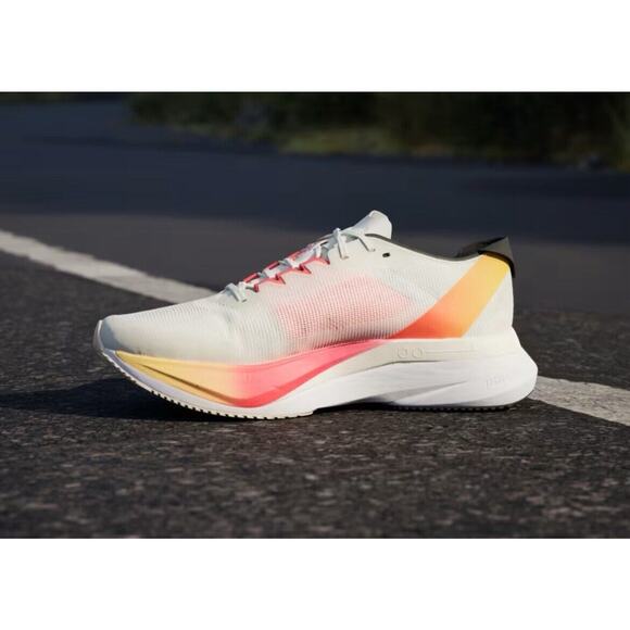 Adidas Adizero Boston Off White Black Solar Red Race Shoes IG3320 Mens 12 - Picture 6 of 10